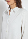 LYSSE Crystal Embellished Parker Shirt in Ice LYSSE