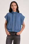 ELAN Sleeveless Zip-Up Vest in Blue Elan