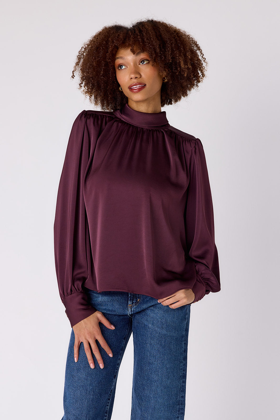 CROSBY Cosette Blouse in Raisin