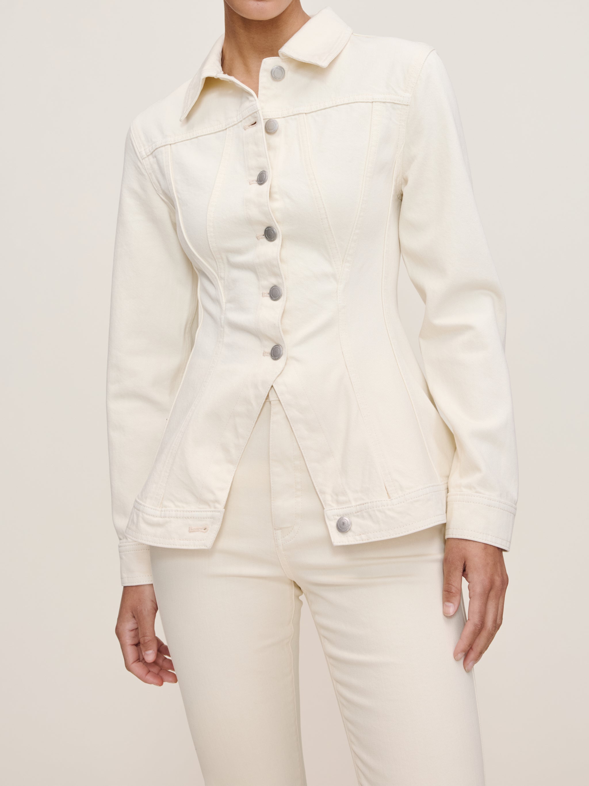 DL1961 Peplum Jacket in Ecru