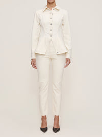 DL1961 Peplum Jacket in Ecru