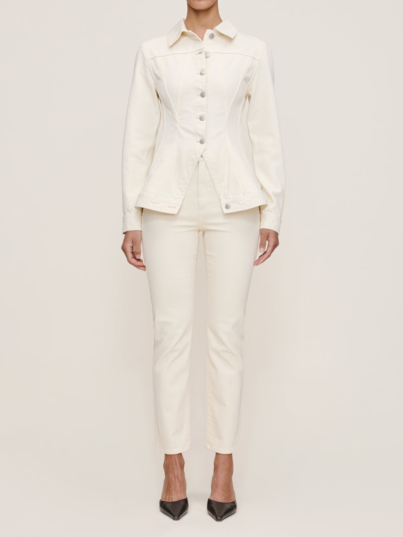 DL1961 Peplum Jacket in Ecru