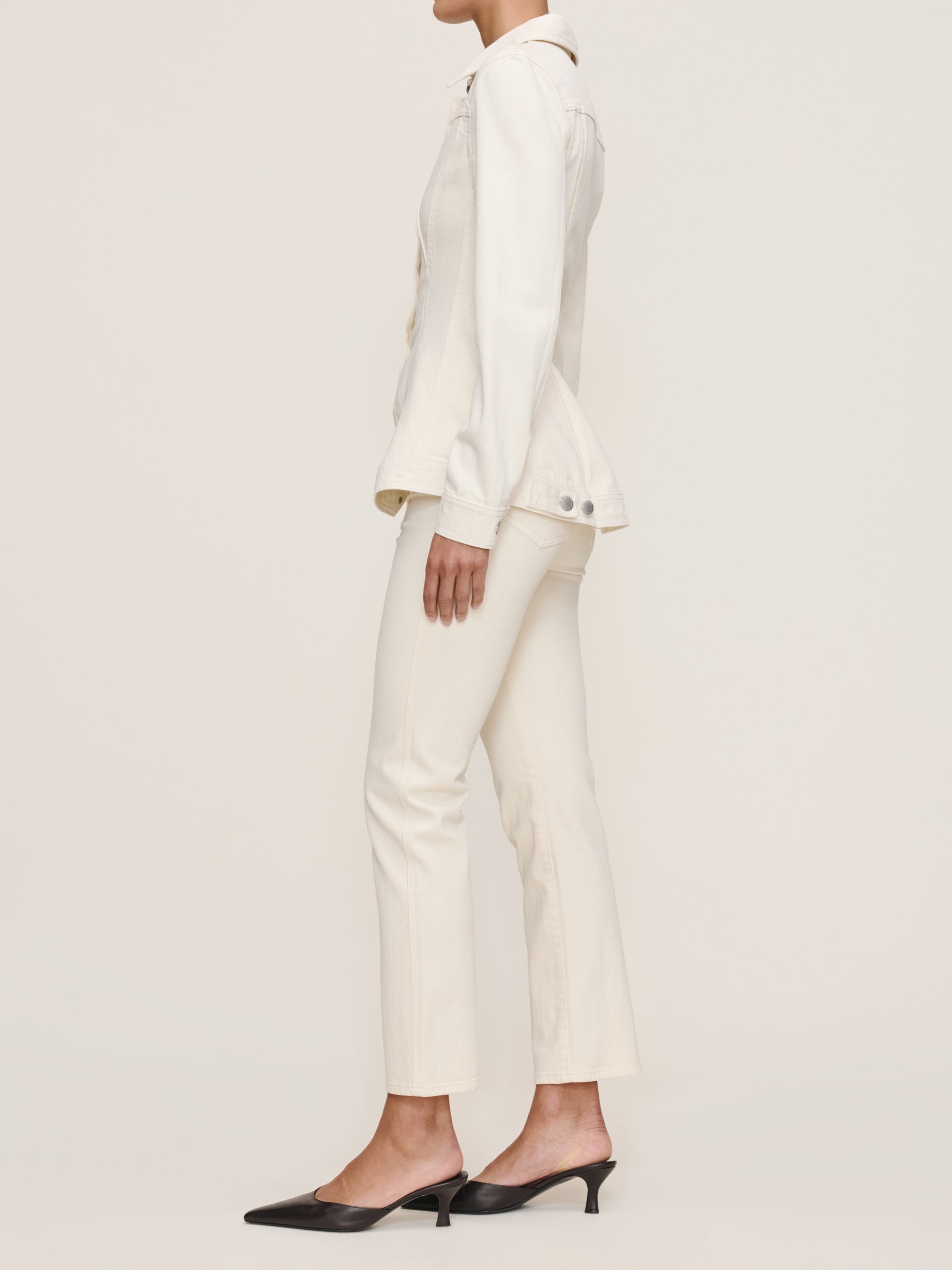 DL1961 Peplum Jacket in Ecru
