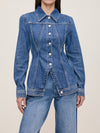 DL1961 Peplum Jacket in Blue