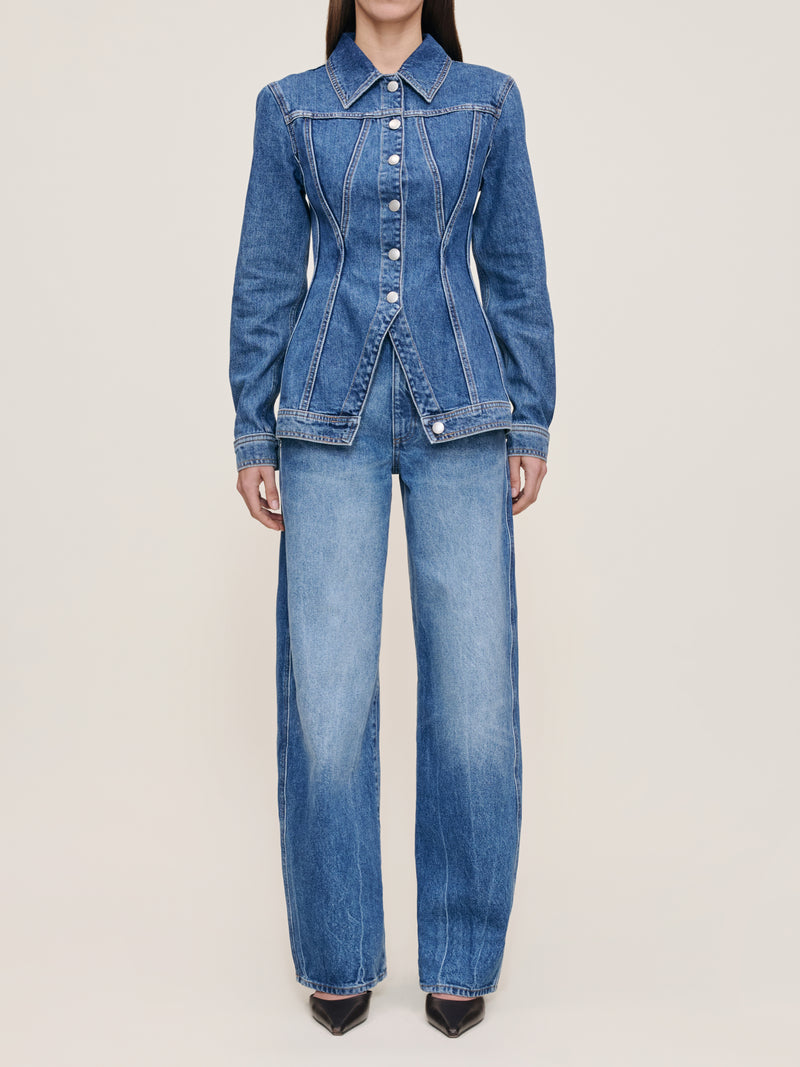 DL1961 Peplum Jacket in Blue