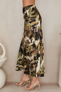 MILIO MILANO Watercolor Print Maxi Skirt