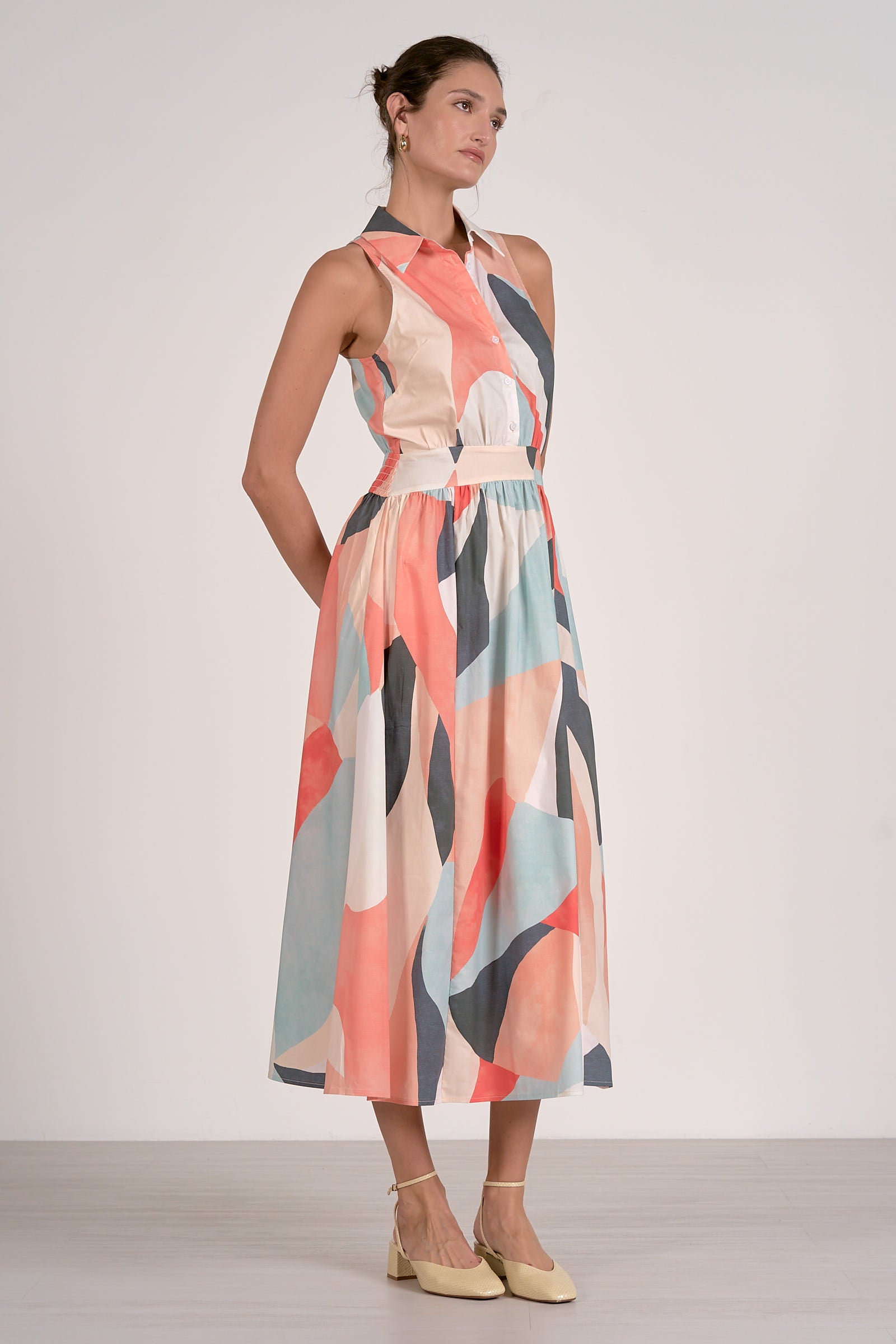 ELAN Prism Midi Dress in Multi