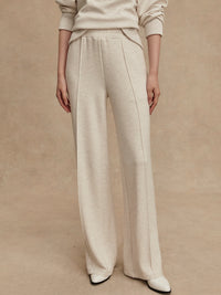 Varley Wide Leg Pant in Ivory Marl