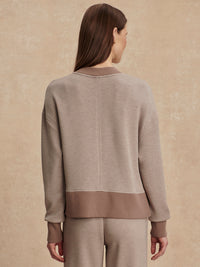 Varley Philippe Crop Sweat in Taupe/ Gingersnap