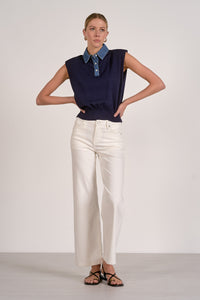 ELAN Navy Knit Top