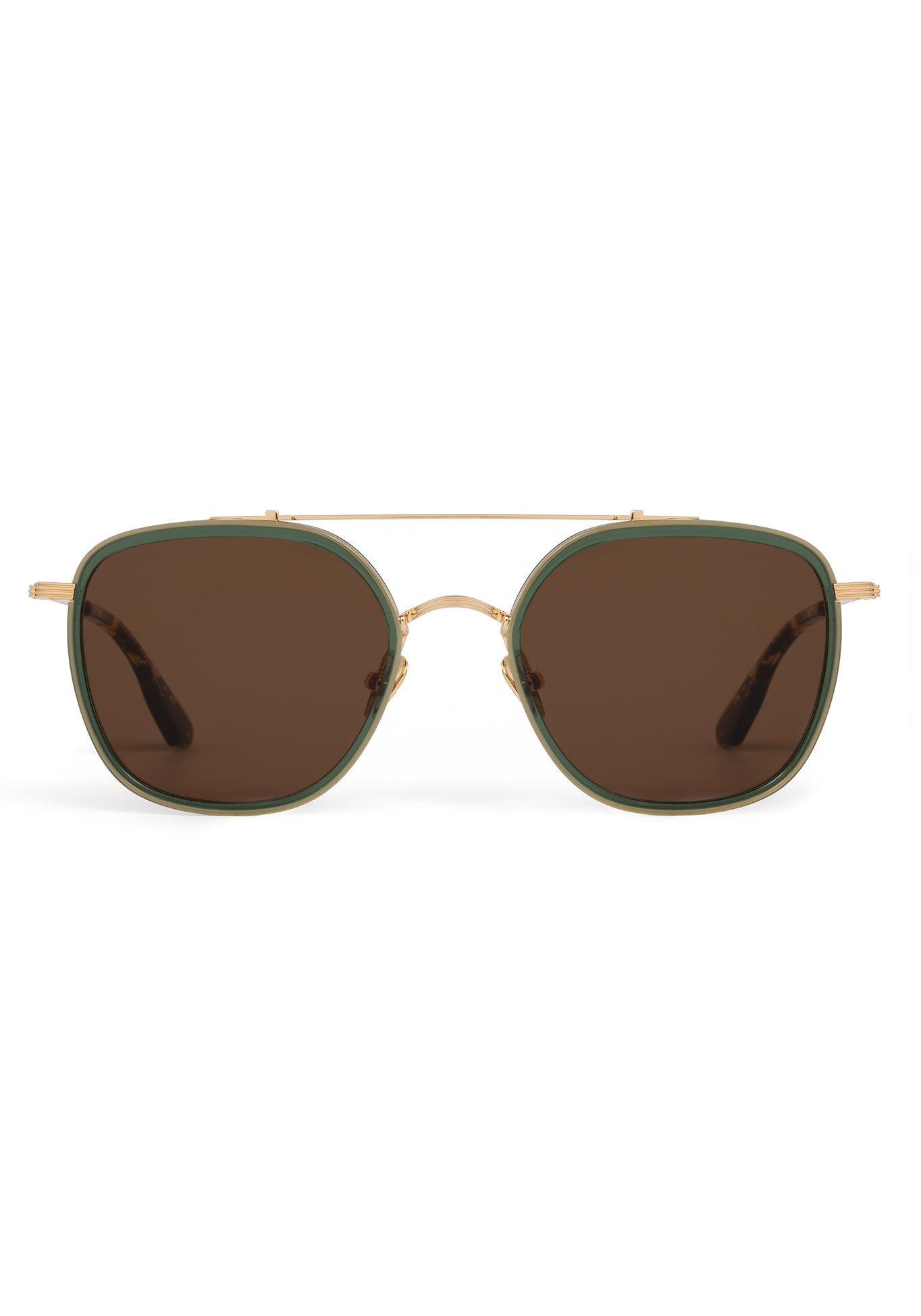 KREWE Austin 18k Titanium/ Bottle Green Sunglasses