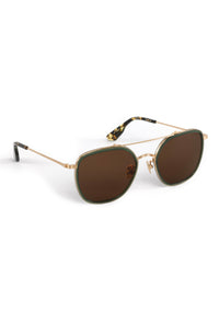 KREWE Austin 18k Titanium/ Bottle Green Sunglasses