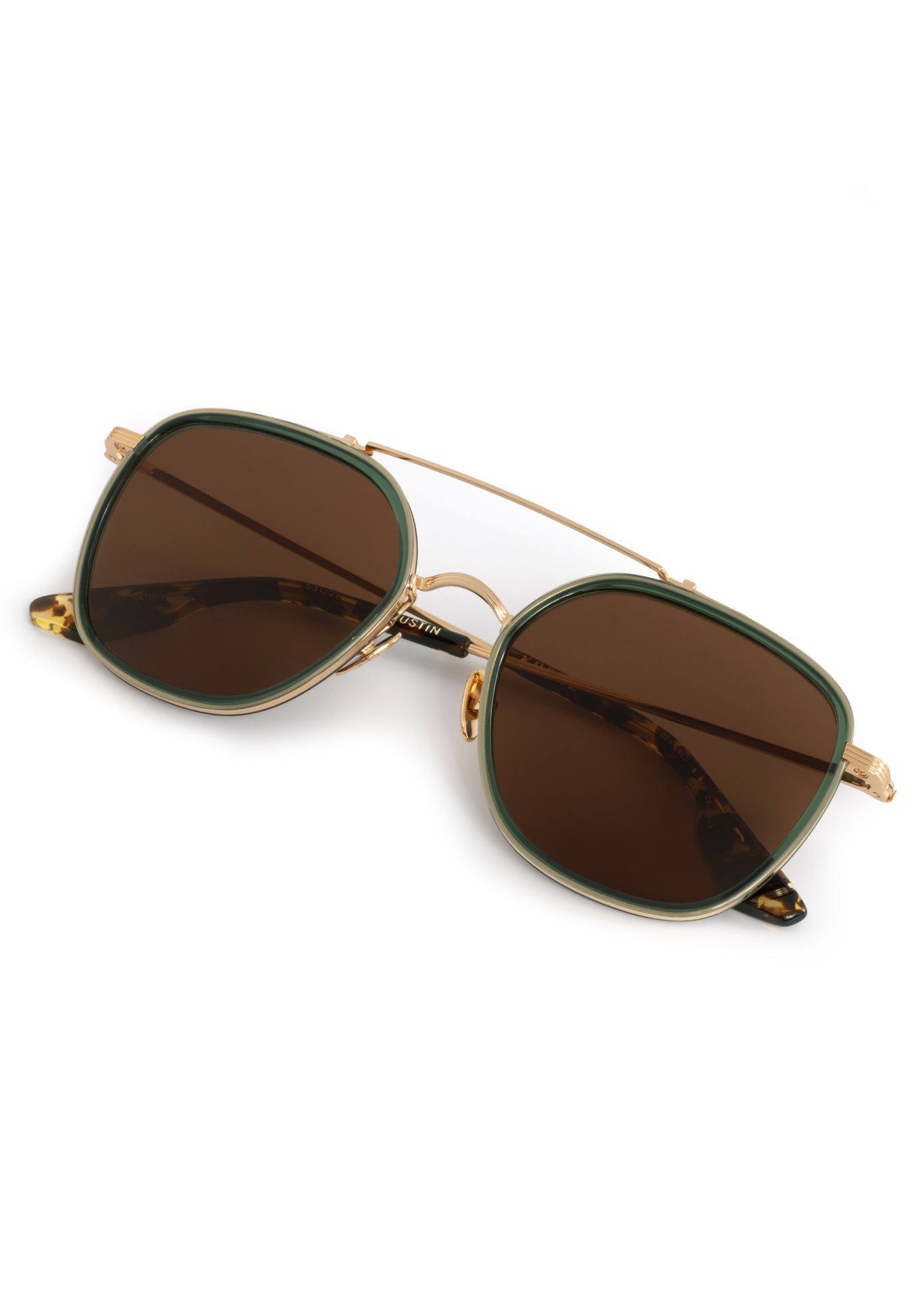 KREWE Austin 18k Titanium/ Bottle Green Sunglasses