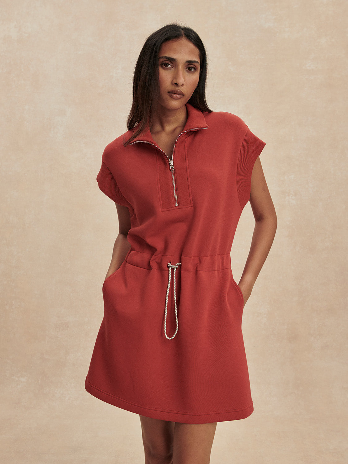 VARLEY Avaya Half Zip Dress in Bossa Nova