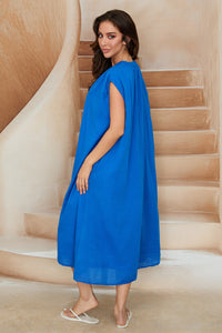 MM CRINKLE COTTON SHIRT DRESS
