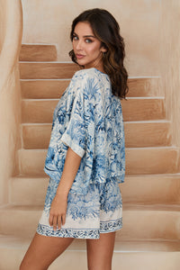 MM CORAL REEF PRINT Linen Caftan
