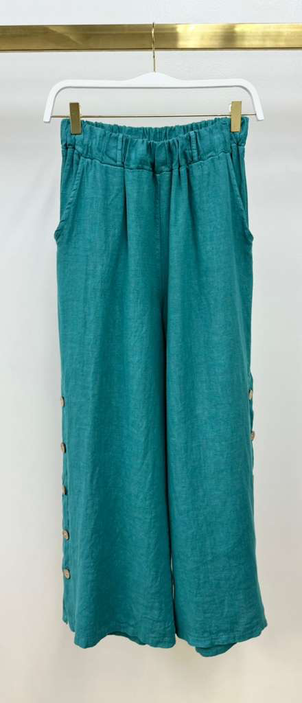 MILIO MILANO Wide Leg Side Button Line Pant w/Pocket