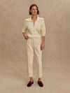 VARLEY Arney Half Zip Knit Polo in Egret Varley