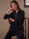VARLEY Masie Longline Sweat in Navy Varley