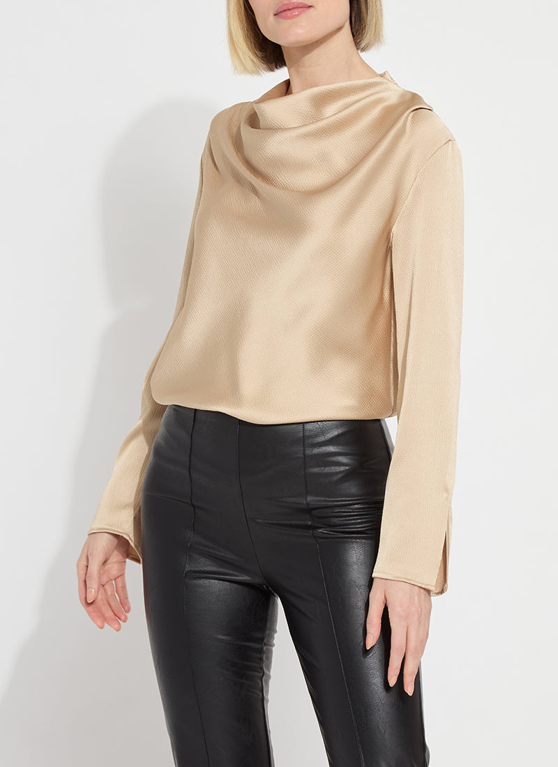 Lysse Cowl Neck Blouse in Nutshell LYSSE
