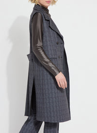 Cameron Sleeveless Coat in Wall Street Plaid LYSSE