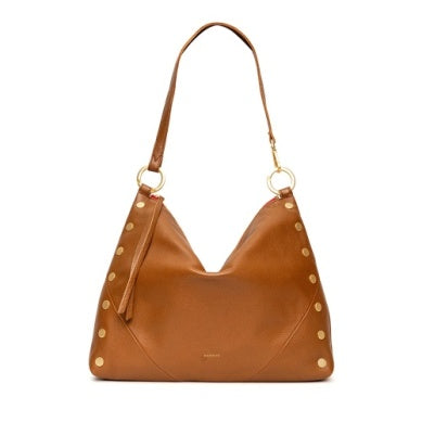 Kyle Bag Large in Mahogany Pebble/Brushed Gold Red Zip