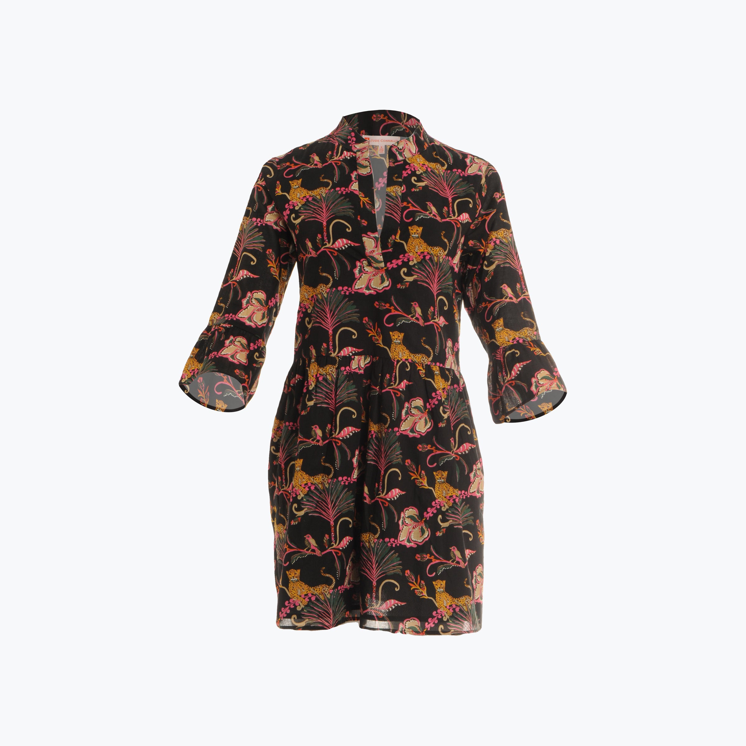 Faith Leopard & Floral print lightweight cotton voile dress w/pockets by Jude Connally JUDE CONNALLY