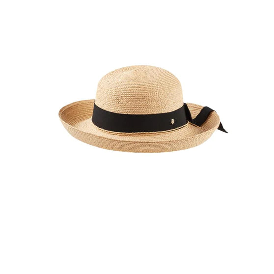 Helen Kaminski Newport SB Raffia Hat with Black Grosgrain Hats Helen Kaminski