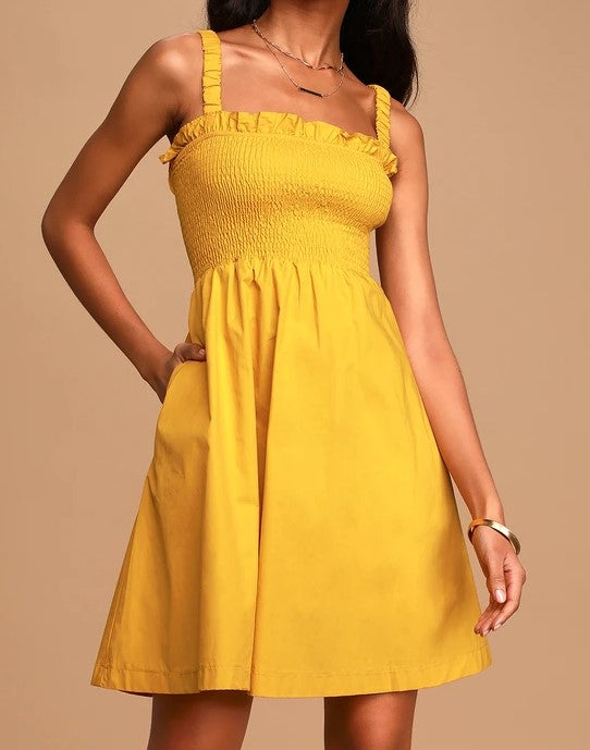 Sunny Day Yellow Cotton Dress