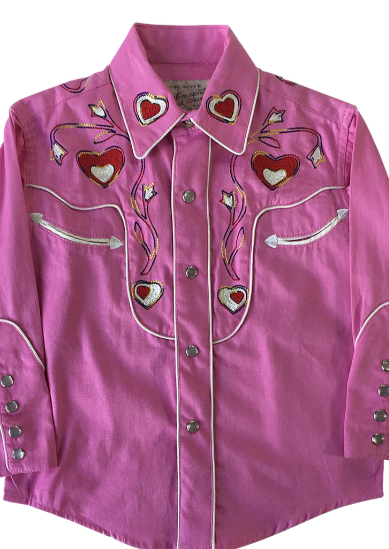 KIDS Rockmount Embroidered Heart Western Shirt Shirts & Tops Rockmount Ranch Wear