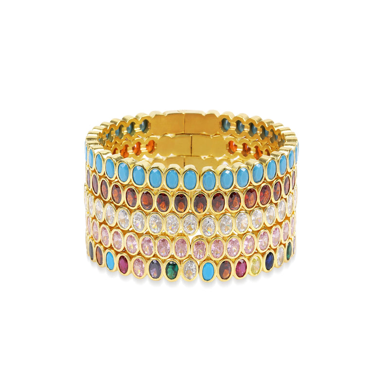 CORE | JEWELED TENNIS BANGLE: WHITE Chakarr Jewelry