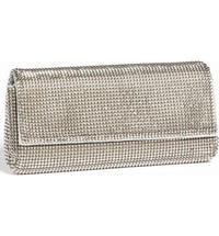 Whiting & Davis Pyramid Mesh Clutch Pewter Handbags Whiting & Davis