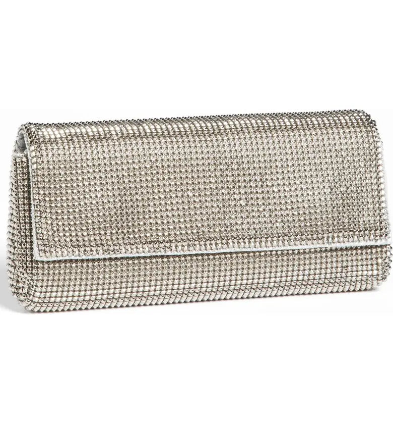 Whiting & Davis Pyramid Mesh Clutch Pewter Handbags Whiting & Davis