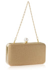 Whiting & Davis Cassie Pearl Minaudiere Gold Whiting & Davis