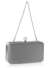 Whiting & Davis Cassie Pearl Minaudiere Pewter Whiting & Davis