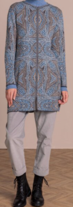 Coatigan Geometric - Blue Top SPRING FROST Boutique