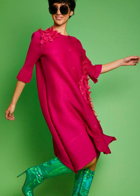 Silk Blend Embellished Duchess Dress