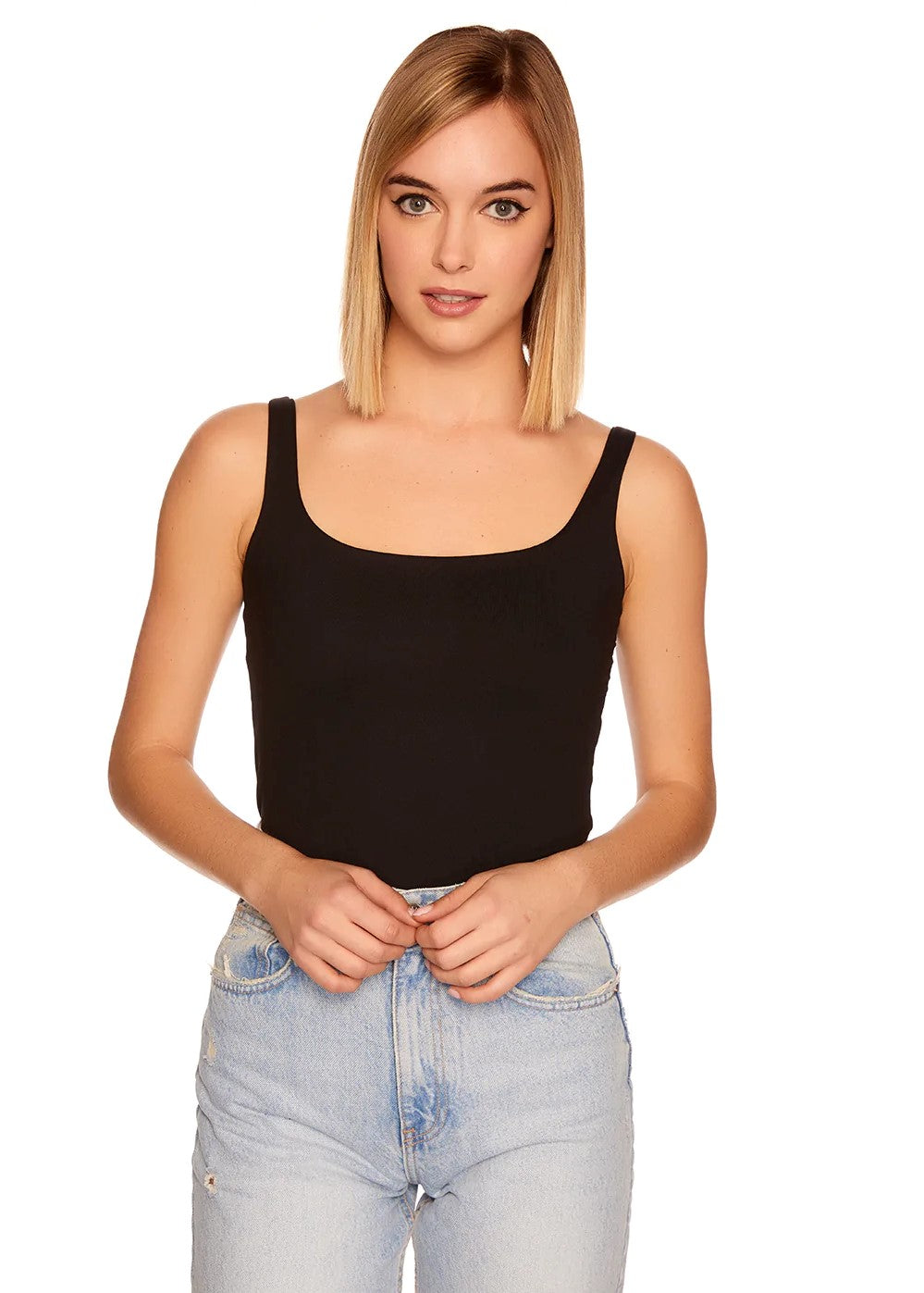 Susana Monaco Everyday Tank Black L Top Susana Monaco