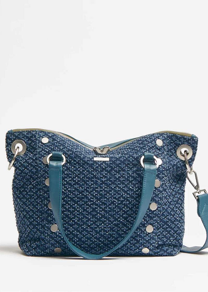 Hammitt Daniel Medium Weekend Blues/Brushed Silver Handbags HAMMITT, LA