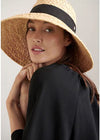 Helen Kaminski Classic 5 Raffia Hat with Black Grosgrain Hats Helen Kaminski