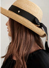 Helen Kaminski Newport SB Raffia Hat with Black Grosgrain Hats Helen Kaminski
