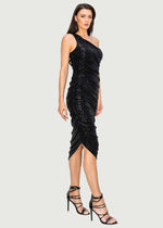 Last Tango One Shoulder Ruched Bodycon Dress
