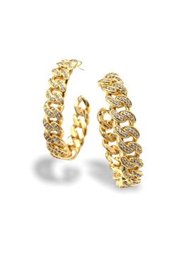 Theia Lori Curve Link Hoop Earrings Theia