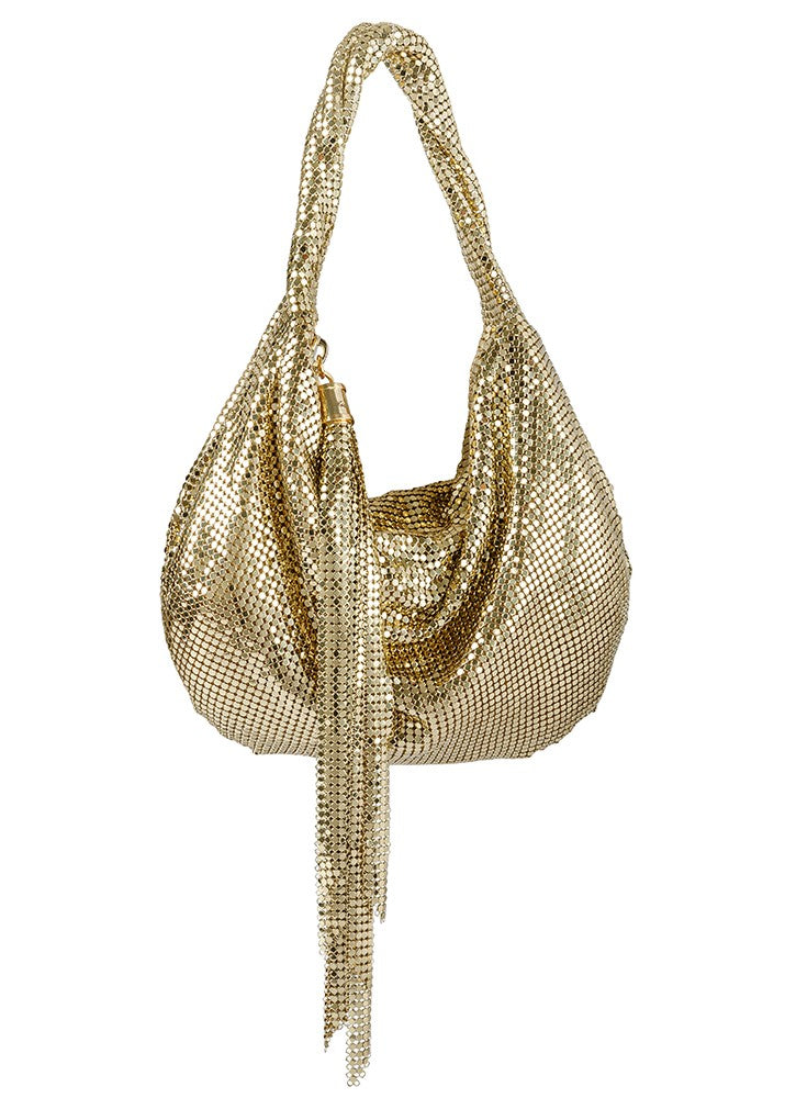Whiting & Davis Marisol Twisted Hobo Bag Gold Whiting & Davis
