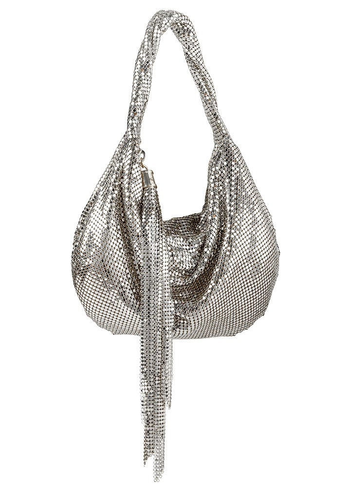 Whiting & Davis Marisol Twisted Hobo Bag Silver Whiting & Davis