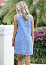 I Linen Periwinkle Gold Dress