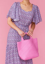 Eco Hand Woven Tote Bag in Pink.