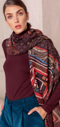 Printed scarf Geometric - Brown Scarf SPRING FROST Boutique