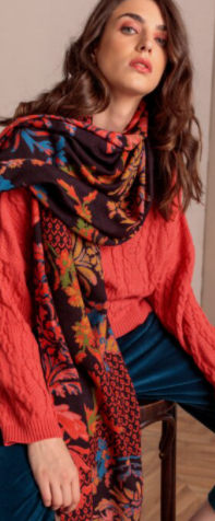 Printed Scarf Floral - Maroon Scarf SPRING FROST Boutique