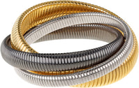 Janis Savitt Triple Cobra Bracelet in Gold, Rhodium, Gunmetal Janis Savitt
